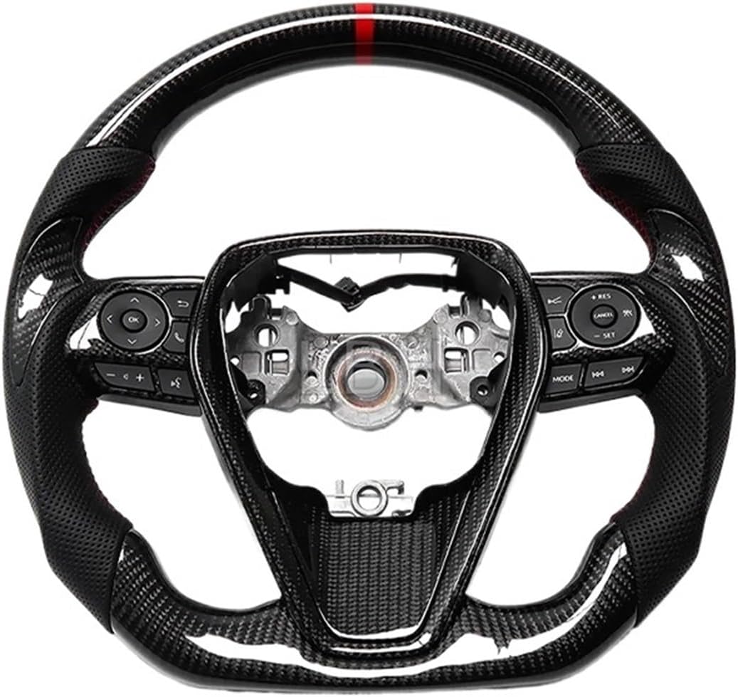Car Carbon Fiber Steering Wheel Compatible For Toyota Corolla Anti-slip Perforated Leather Steering Wheel Assembly Car Accessories