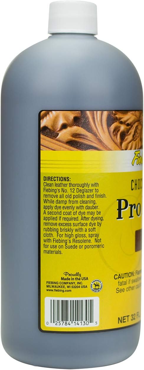 Fiebing's - Pro Dye 32 Oz Chocolate - Professional Oil Dye for Dyeing Leather…