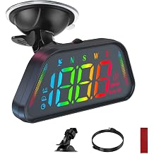 Heads up Display for Cars, Car HUD GPS Digital Speedometer, MPH KM/H Speed Compass, Overspeed Alarm, USB Cable Plug and Play, RGB Color Display, 360 Base, Real-Time Speed Projection for All Vehicles