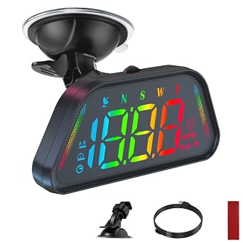 Heads up Display for Cars, Car HUD GPS Digital Speedometer, MPH KM/H Speed, Overspeed Alarm, USB Cable Plug and Play, RGB Color Display, 360 Base, Real-Time Speed Projection for All Vehicles