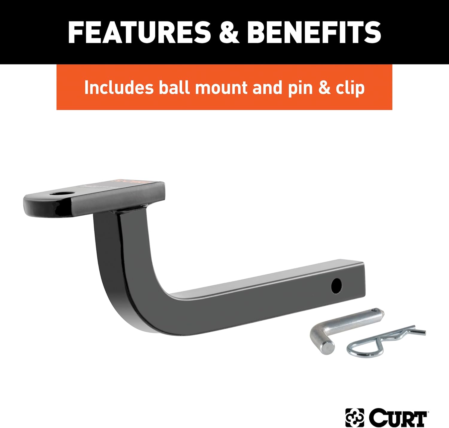 CURT 111973 Class 1 Trailer Hitch with Ball Mount, 1-1/4-In Receiver, Fits Select Audi A7 Quattro