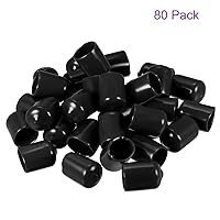 Vista 6 de DMiotech Paquete de 80 protectores de rosca de tornillo negros de 1/2 pulgada de identificación, tapas de goma para pernos de tornillo, tubería