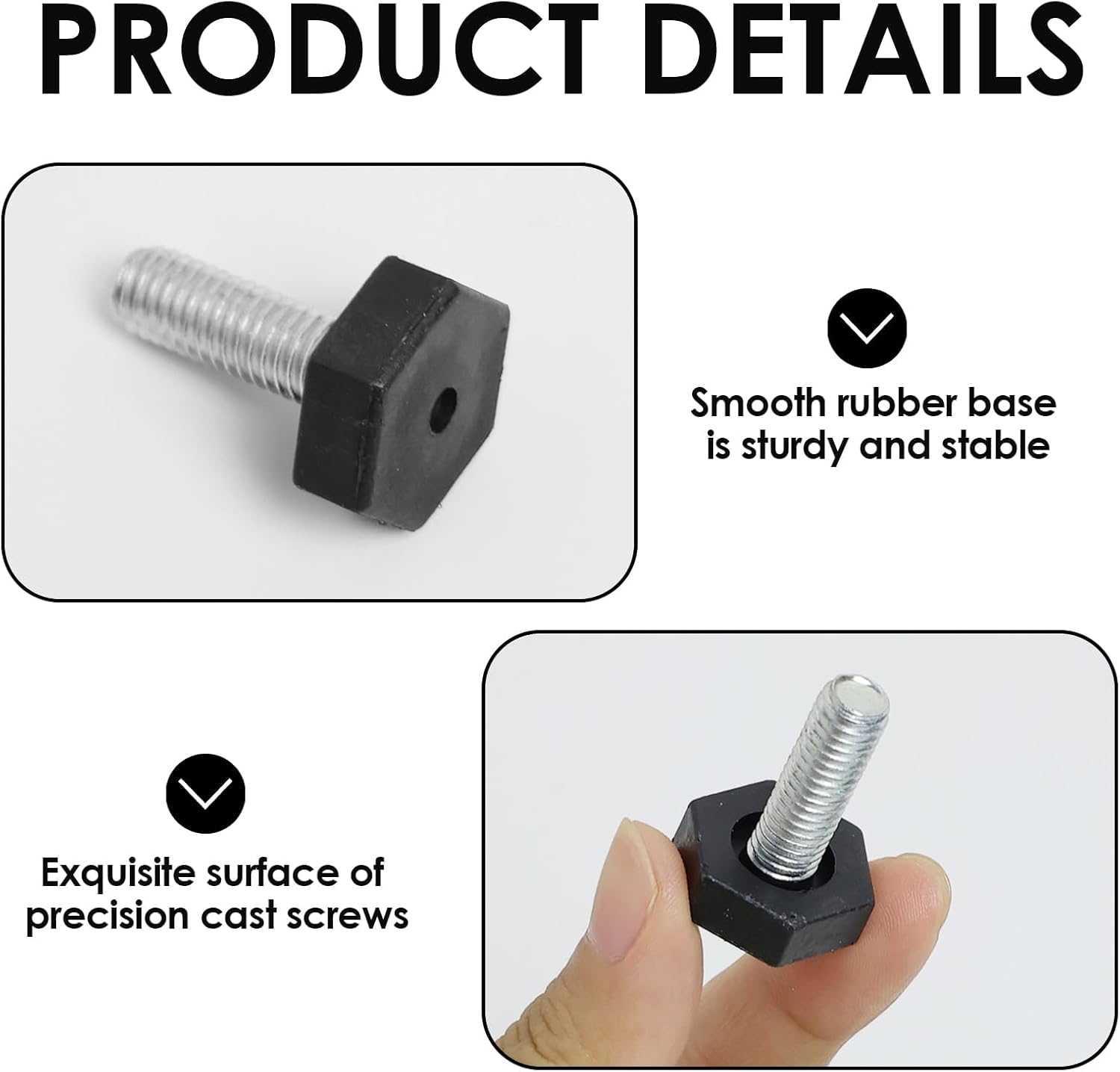 brileze 4Pcs Furniture Feet M8 X 25mm Adjustable Levelling Feet Hexagon Table Legs Thread Screw on Foot Furniture Levelers for Furniture, Table, Sofa, Chair, Black 7 61PWroppLNL. AC SL1500