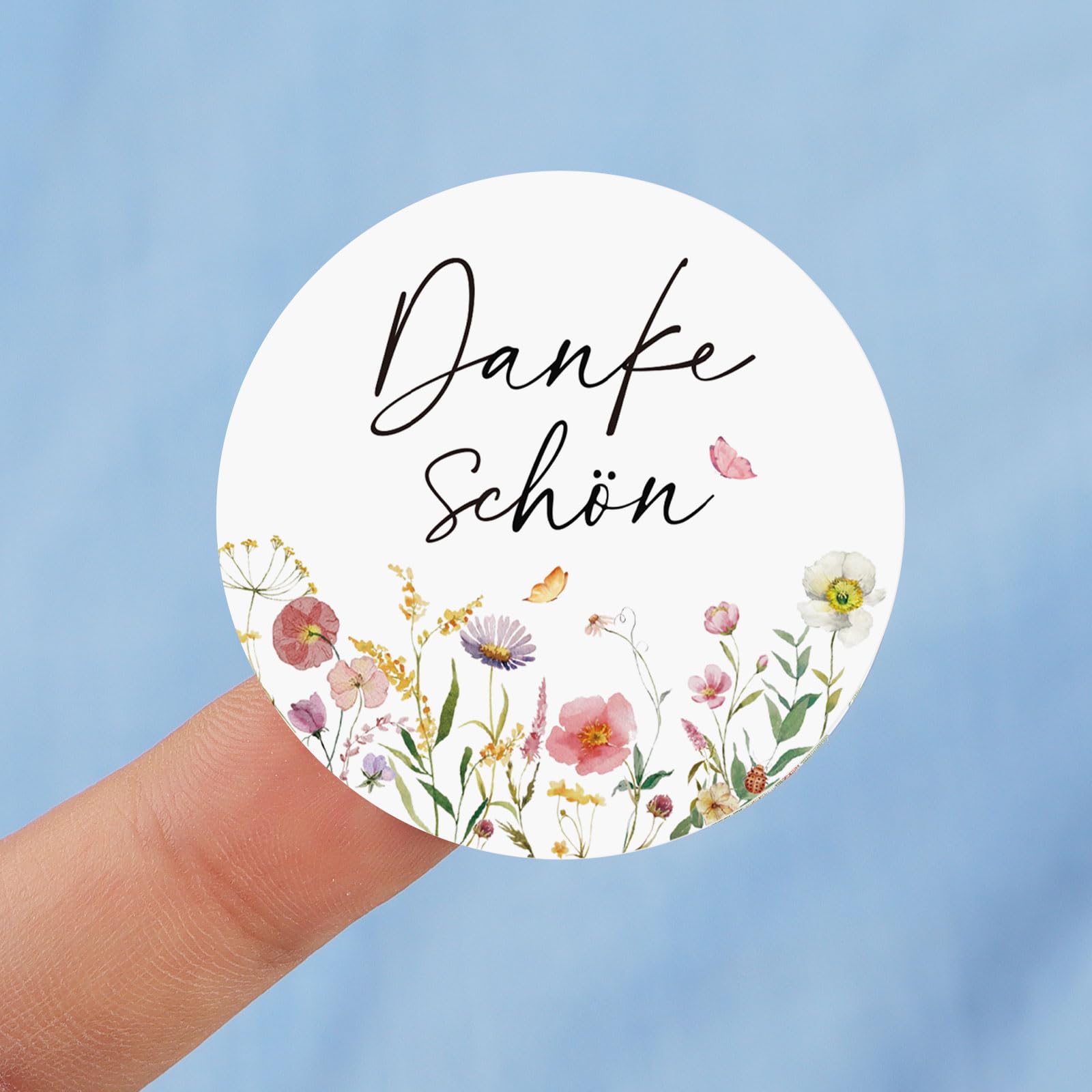 Danke Schön Aufkleber, Rechteckig (63 X 38 Mm) – 9 Stück, Bunt Auf Klarem Träger, Selbstklebend Für Karten & Basteln