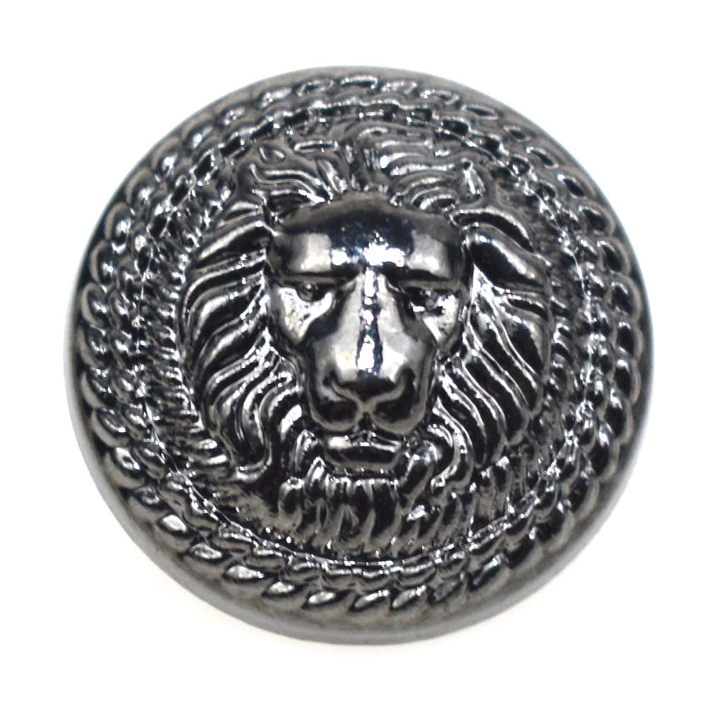 5pcs Lion Pattern Metal Button Round for Sewing Clothing Suits Blazer Jacket Uniform Handwork (Dark Black,25mm)