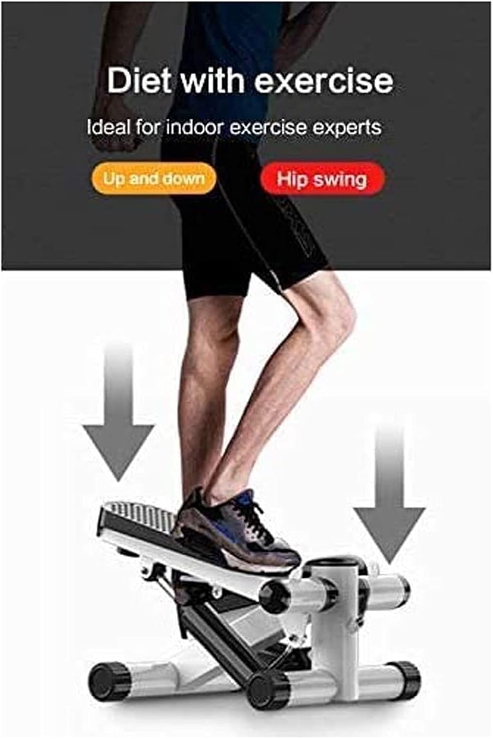 Stair Stepper for Exercise, Mini Stepper Trainer with Adjustable Stepper Machine with Resistance Bands, LCD Display, Cardio, Workout, Fitness, Exercise Device