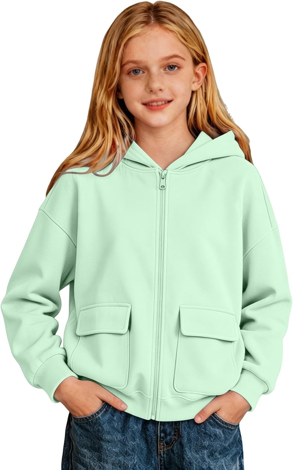 Girls Crewneck Sweatshirts Long Sleeve Cute Hoodies Pullover Tops Kids Athletic Drop Shoulder Sweatshirt Fall Clothes