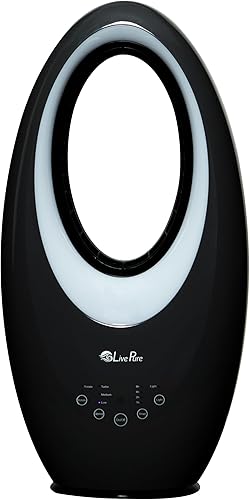 LivePure Ventilador oscilante sin aspas con filtro. Ajuste de 3 velocidades, control táctil, ventilador de enfriamiento silencioso. Ventilador de