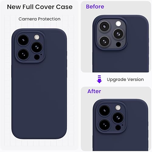 Vista 4 de ORNARTO Compatible with iPhone 15 Pro Max Case with 2 x Screen Protector, Shockproof Liquid Silicone Cover, Drop Protection Phone Case for iPhone 15