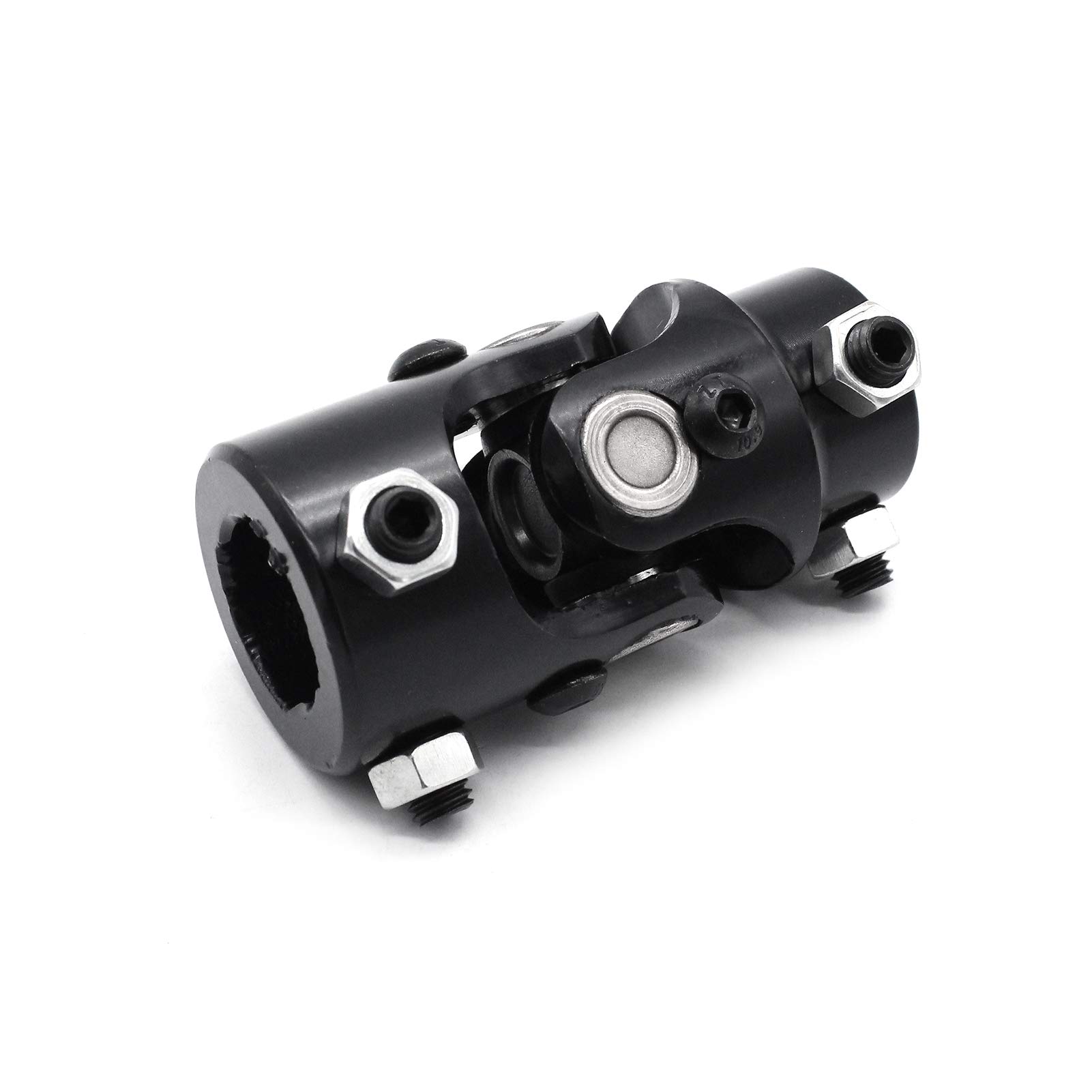 Acoplador de junta en U de dirección 1 pulg. DD X 3/4 pulg. DD con recubrimiento en polvo negro universal