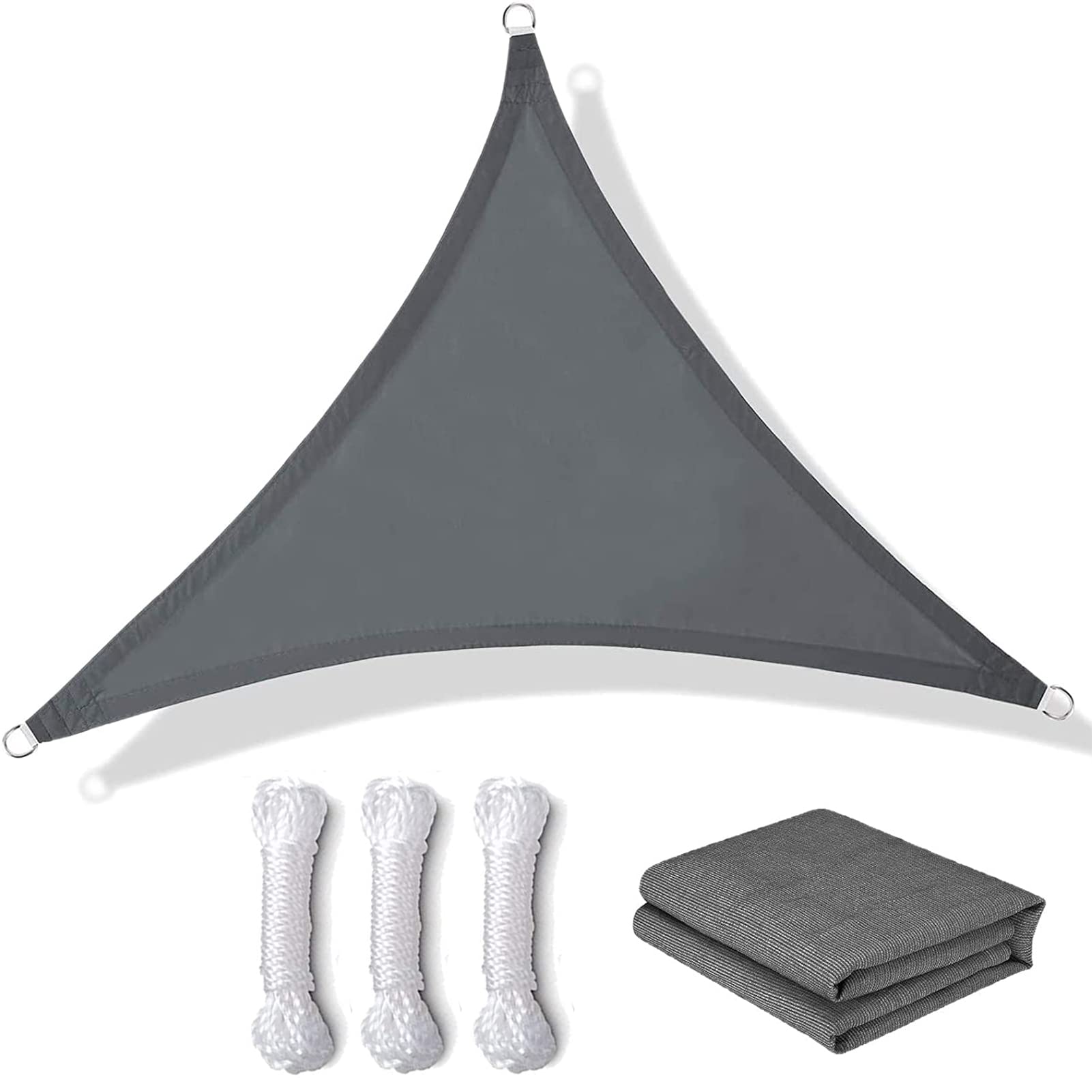 ZHANGY Sonnensegel Wasserdicht Dreieckig Terrasse Schattensegel 16x16x23ft/5x5x7m, Wasserabweisend Sonnenschutz Windschutz Multifunktional Atmungsaktiv Sonnensegel Anti UV, für Garten