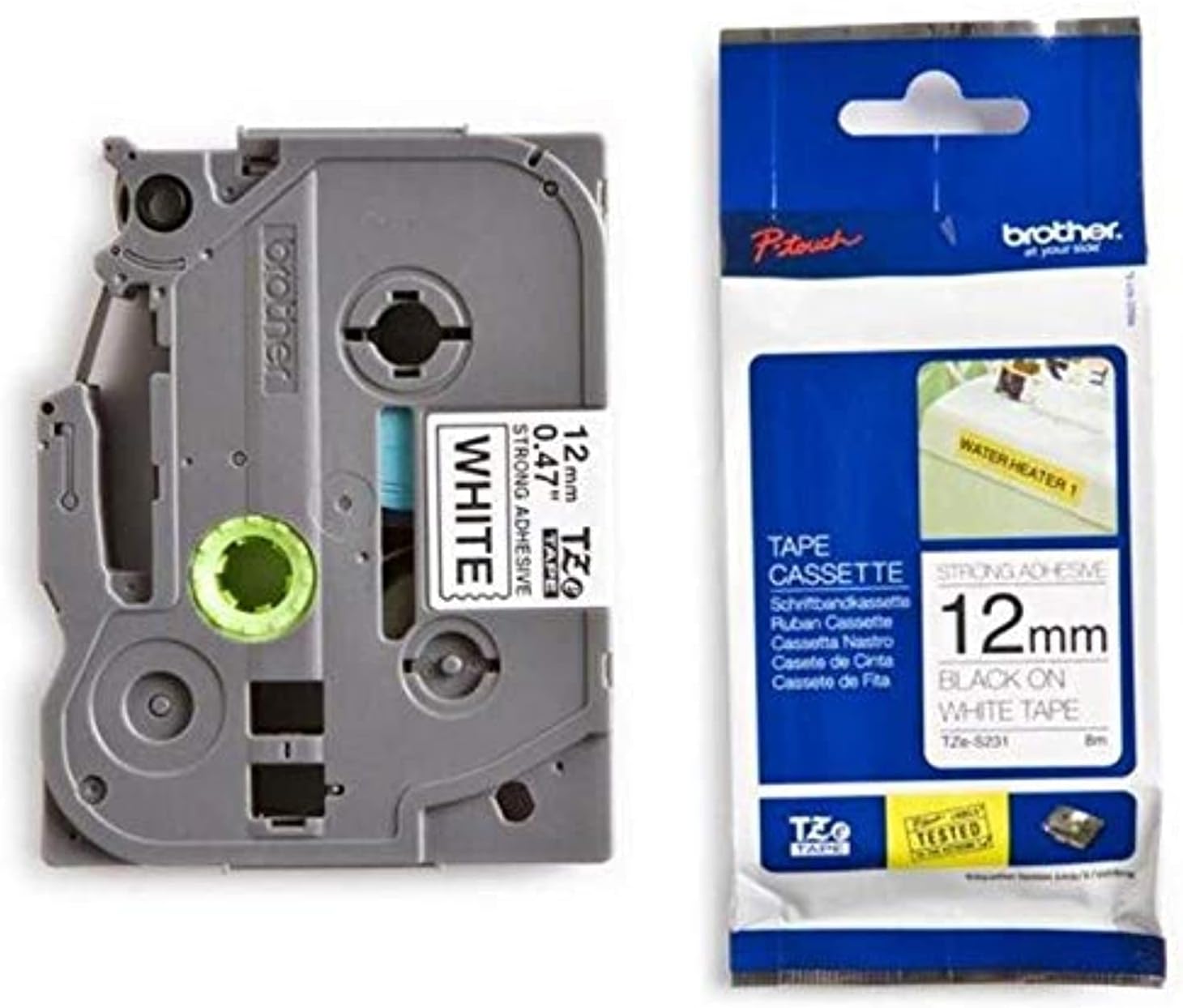 BROTHER PTouch TZE S231 Label Tape (12mm x 8m, Black On White) Buy