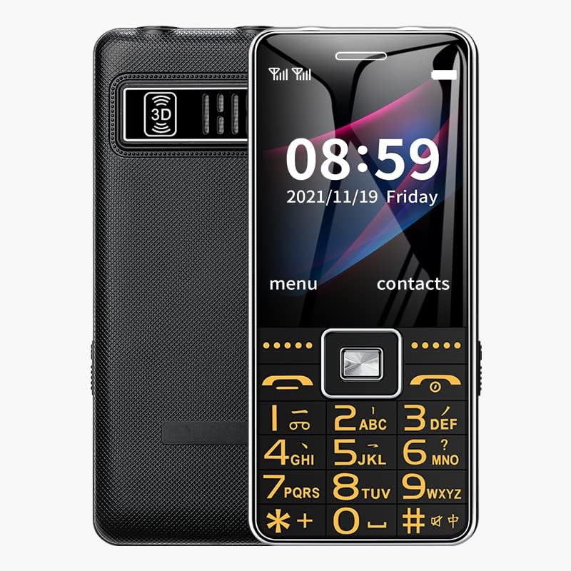 Teléfono Celular de Botón Grande GSM Desbloqueado para Personas Mayores, Pantalla de 2.4" Dual SIM Batería de 6800mAh Llave SOS Fácil de Usar (Negro)