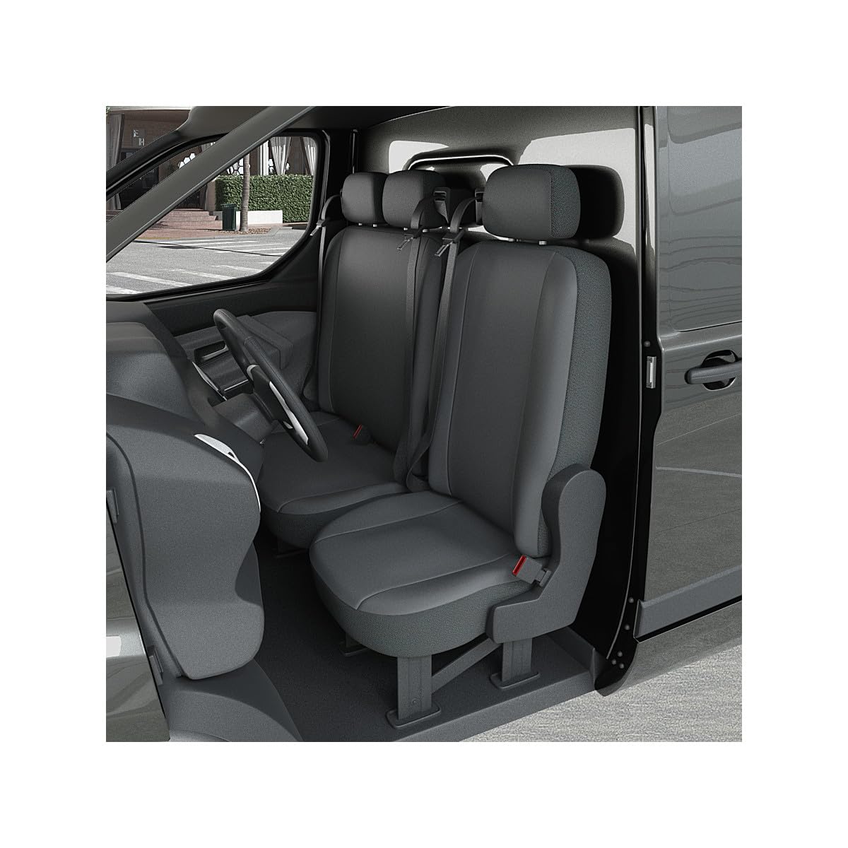 DBS 01013176 Couverture de siège Polyester Skaï Compatible avec CITROËN Jumpy II Van, PEUGEOT Expert II Van VF3A, VF3U, VF3X, FIAT Scudo II 270, 272