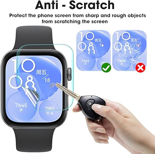 Miniatura 6 de 5 piezas de películas protectoras de TPU suave para Huawei Fit 3 Smartwatch protectores de pantalla anti-arañazos HD transparente película de reloj,