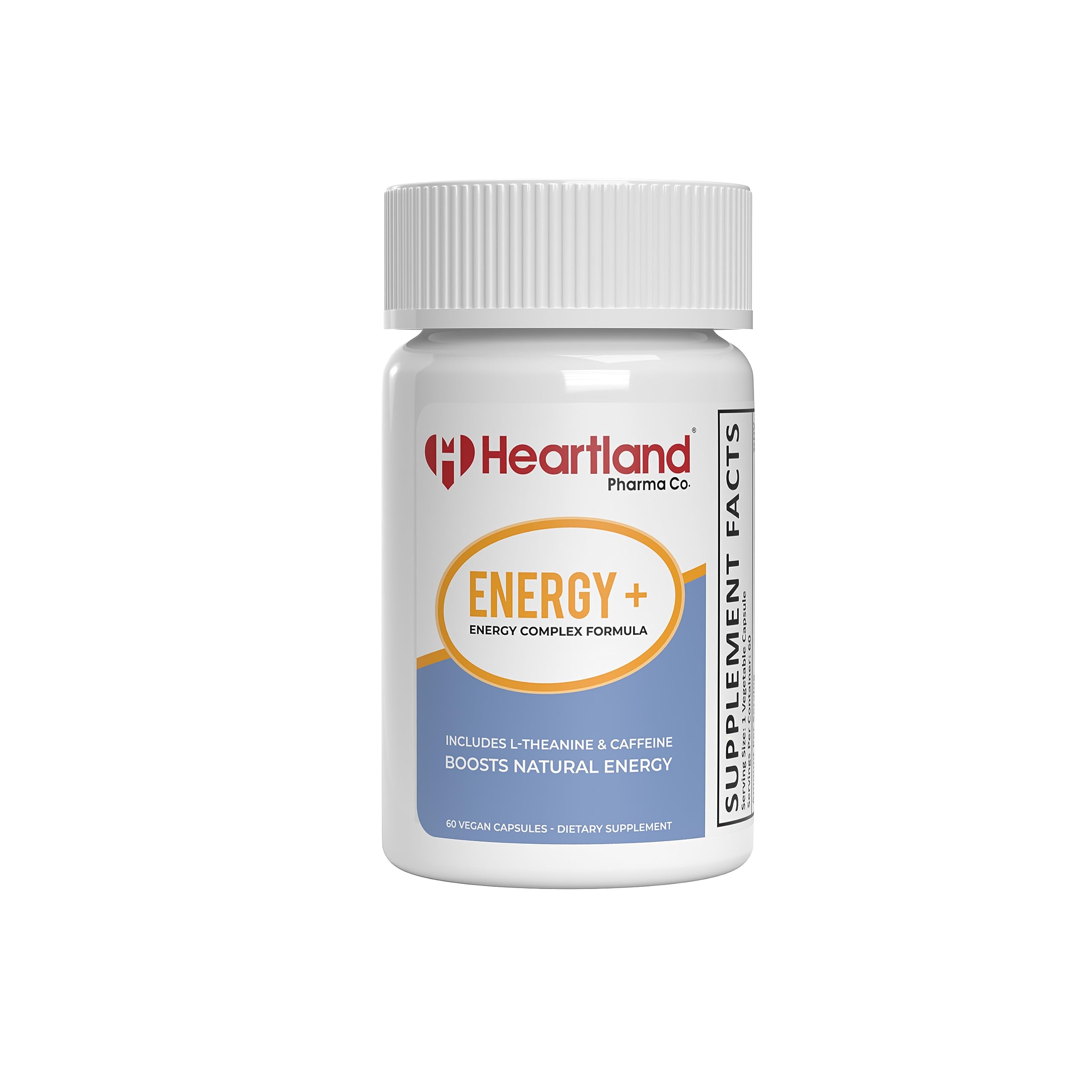 Energy+ Complex Caffeine L-theanine Capsules | Focus and Alertness Support | Natural Energy Boost | 60 Count