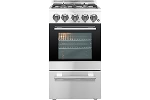 FORNO 20-Inch Stainless Steel Freestanding Full Gas Range with Oven