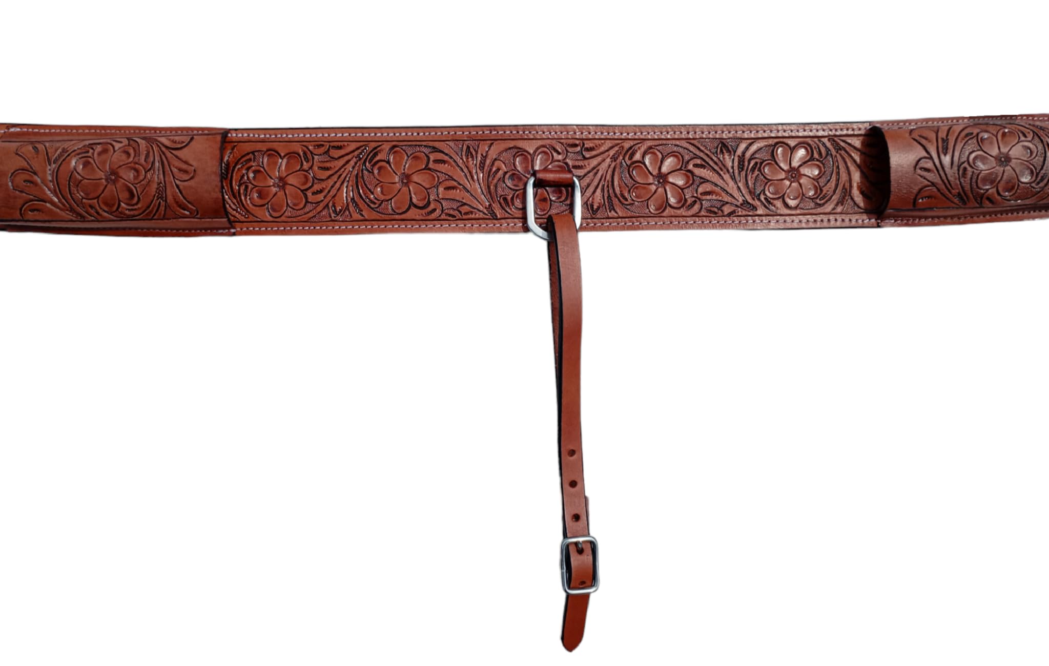 Ceinture western en cuir usinée arrière flanc RCA pour cheval