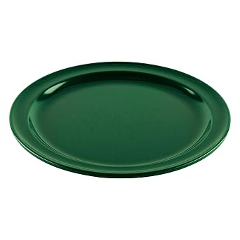 GET 9" Green Supermel Hunter Round Dinner Melamine Plate Set of 12