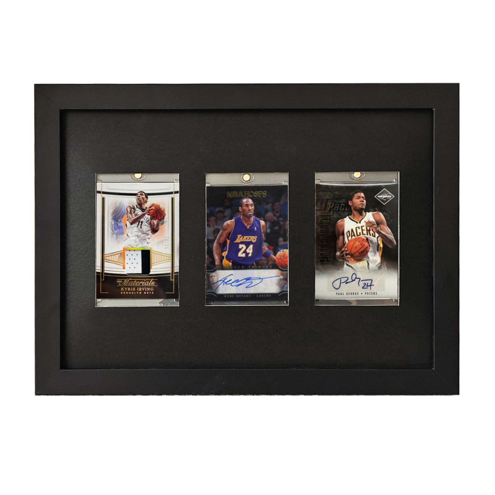 12.8"x9.4"Card Display Case,Sports Card Display,Baseball Card Display,Wood HD Glass 3 Graded Card Display Case,for,Sports,Baseball,Basketball,Hockey(Black)