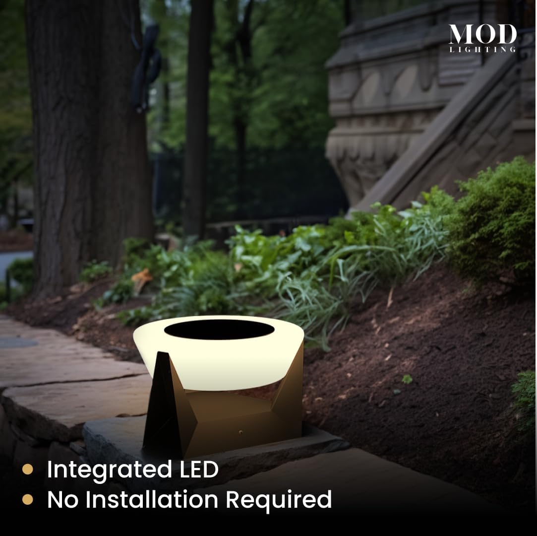 MOD LIGHTING Skye | Solar Post Lights, Fence Solar Cap Lights Outdoor Waterproof IP65, Bollard Lights, LED Outdoor Lamp for Yard and Patio Dimmable with Remote (Medium | 11x6 | Warm White)