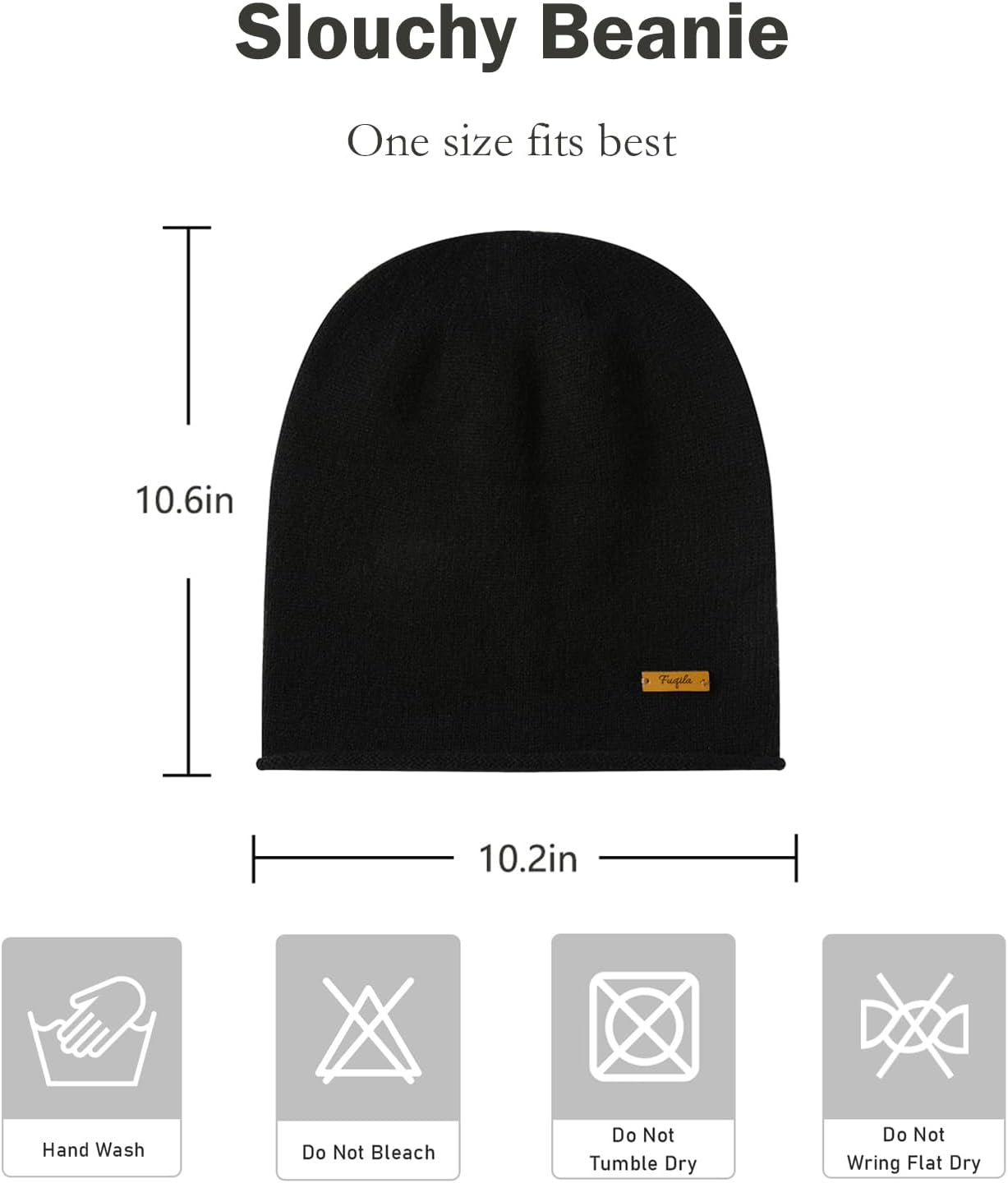 100% Merino Wool Slouchy Beanie Hat, Women Warm Winter Caps Soft, Ladies Breathable & Cozy Stretchy Knitted Skull Cap - Image 3
