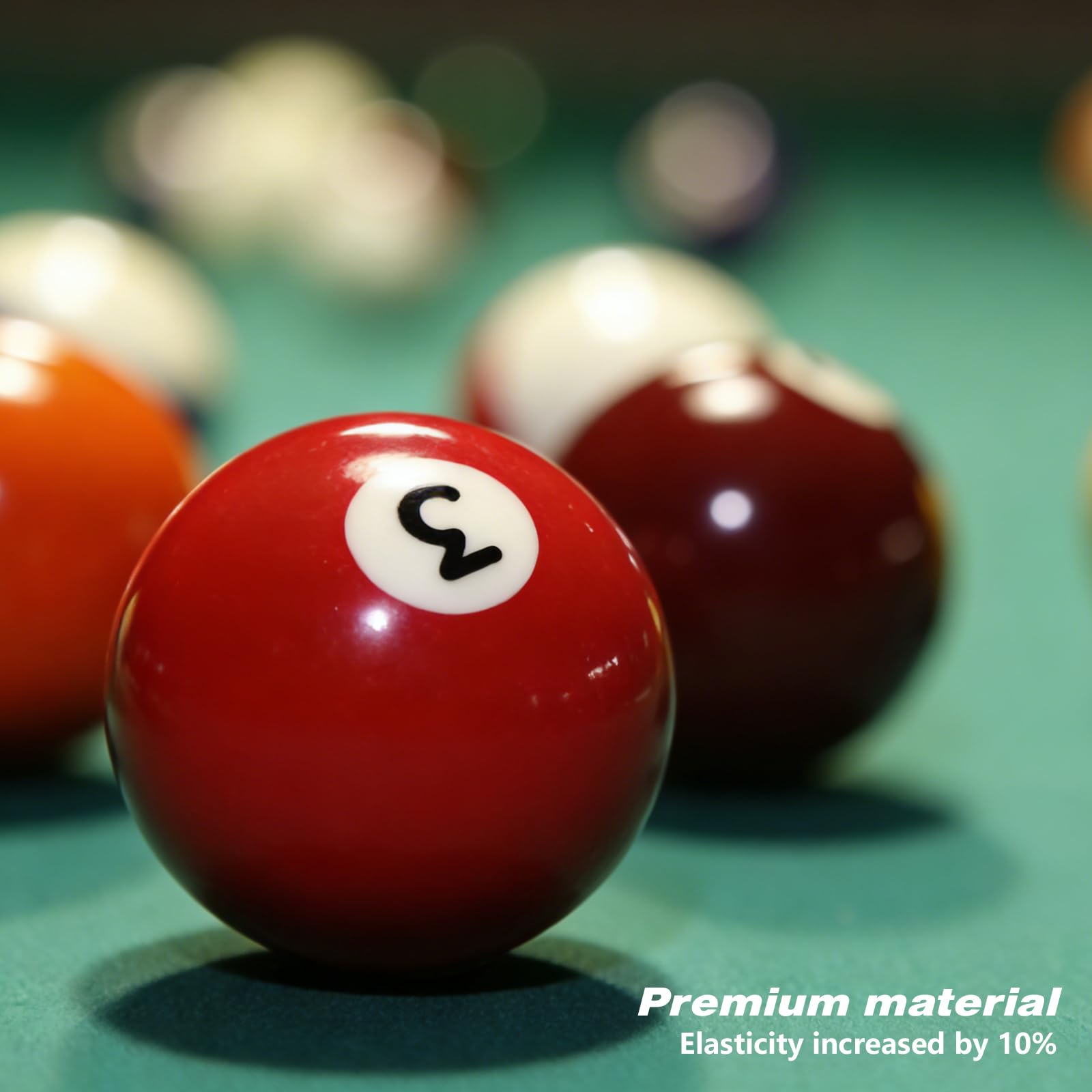 BORDEAG Lot de 16 boules de billard de 52,5 mm - Boules de billard de qualité supérieure - En résine phénolique durable - Table de piscine standard - Pour salle de jeux et salle de loisirs