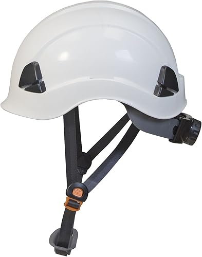 Miniatura 4 de JORESTECH Casco rígido de ABS blanco para trabajo en altura y rescate ranurado con suspensión de trinquete ajustable de 6 puntos ANSI Z89.1-14