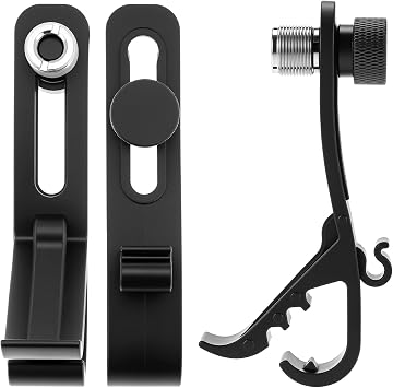 QWORK Shockproof Drum Microphone Clips, 4pcs Adjustable Mic Securing Clamp Mounts for Studio Drum Recording