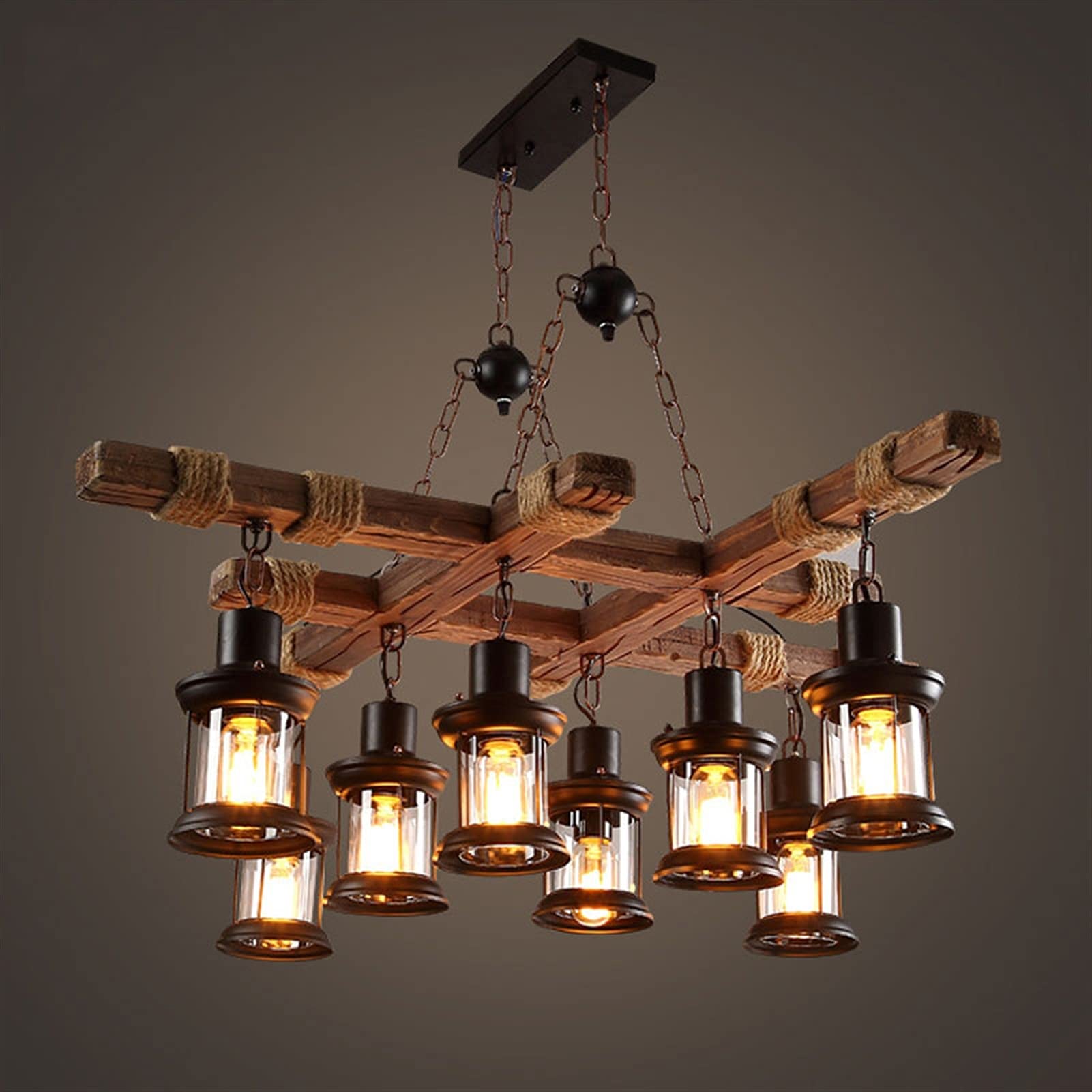 Amazon.com: Retro Industrial Lights 8-Head V-intage Wood