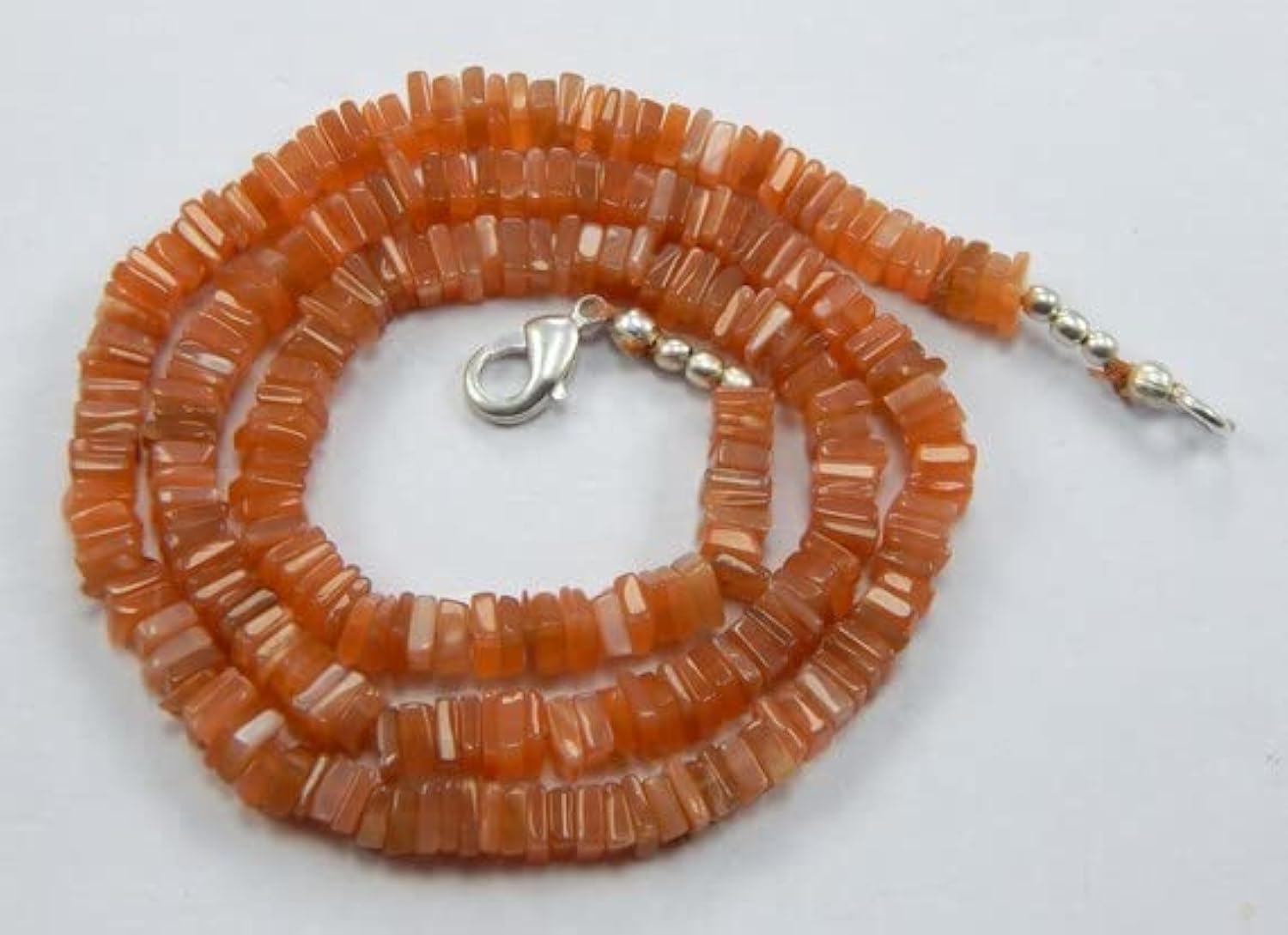 LKBEADS 1 pasmo naturalny kamień księżycowy heishi dystansowe koraliki rozmiar 4 mm 43 cm naszyjnik