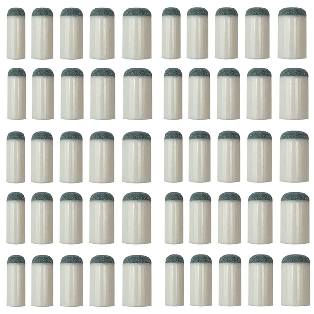 CuiCanfla 50 Pcs Replacement Kit Slip On Billiard Cue Tips, 5 Sizes Pool Stick Tips, Slip on Pool Cue Tips Replacement Billiard Cue Tips, for 9mm, 10mm, 11mm,12mm, and 13mm Cue Tips