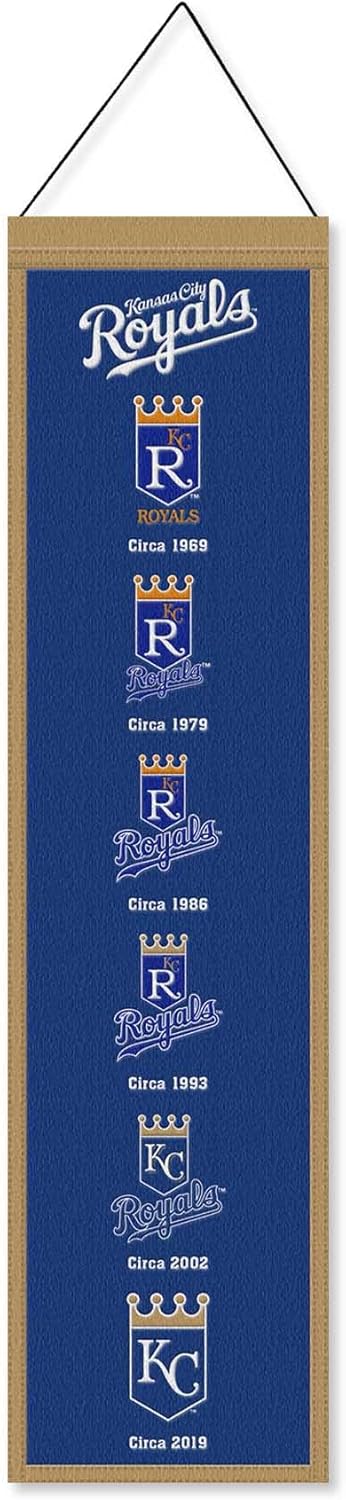 WinCraft Kansas City Royals Evolution 8x32 Inch Vertical Wool Embroidered Hanging Banner