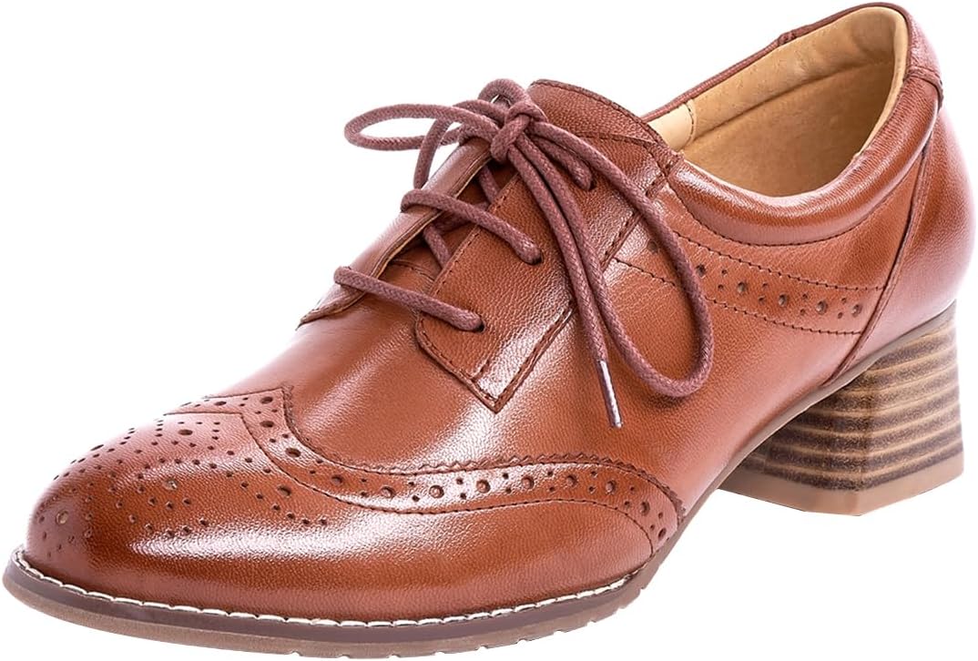 Mona Womens Dress Oxford Pumps - Chunky Heel Comfort