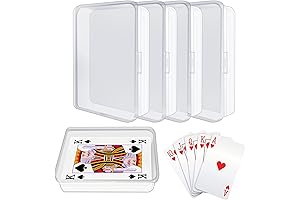 IOKUKI 4-Piece Clear Plastic Playing Card Storage Boxes
