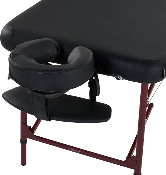Master Massage 70cm Zephyr Lightweight Portable Massage Table Package - Ideal for Tattooing and Spa Treatments (Black, Maroon)