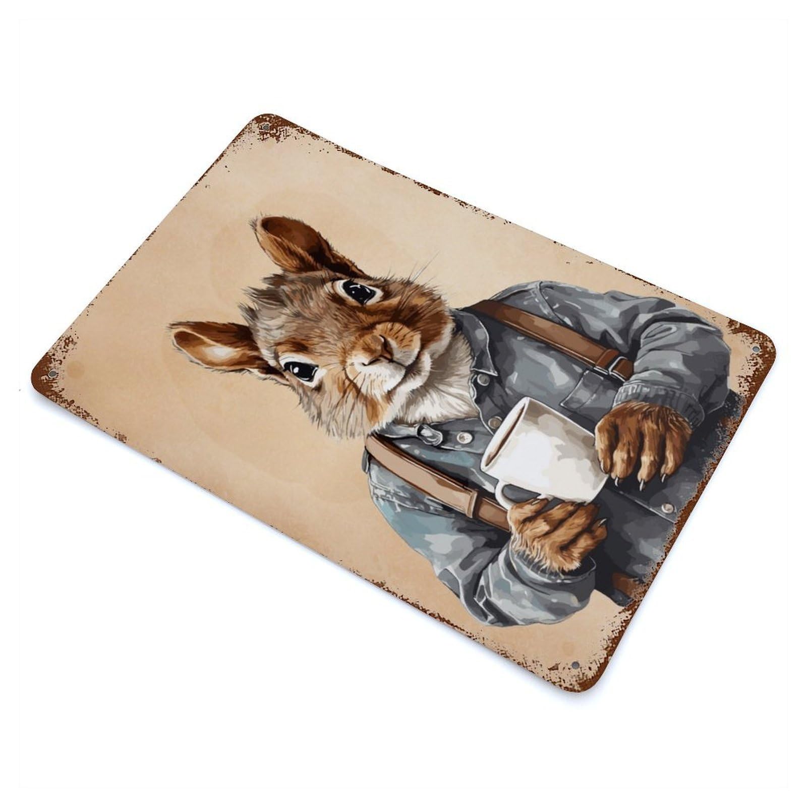 Squirrel Vintage Rust Metal Sign 11.8"x7.9", Farmhouse Wall Decor for Garage, Pub Or Kitchen