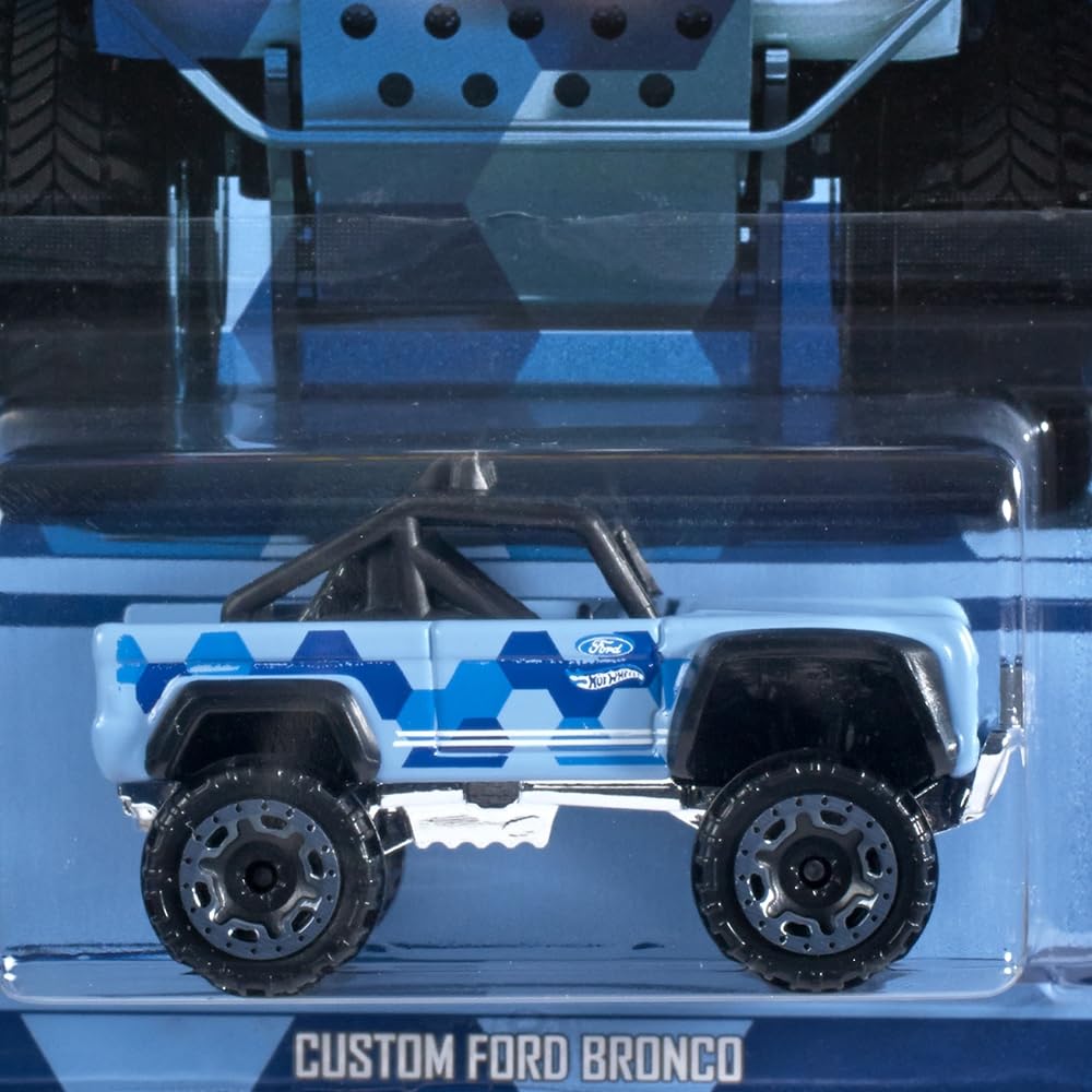 Hot-Wheels Camouflage Collectible Series - Auto sportiva blu per veicoli commerciali ~ DWF44 ~ ispirata a Ford Bronco SUV ~ 5/8