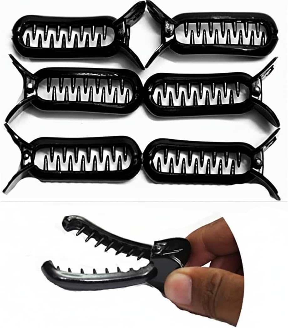 BHARATGAURAV - Hair Accessories BHARATGAURAV Banana Hair Clip Pack Of 6 For Women And Girls (Black) Large