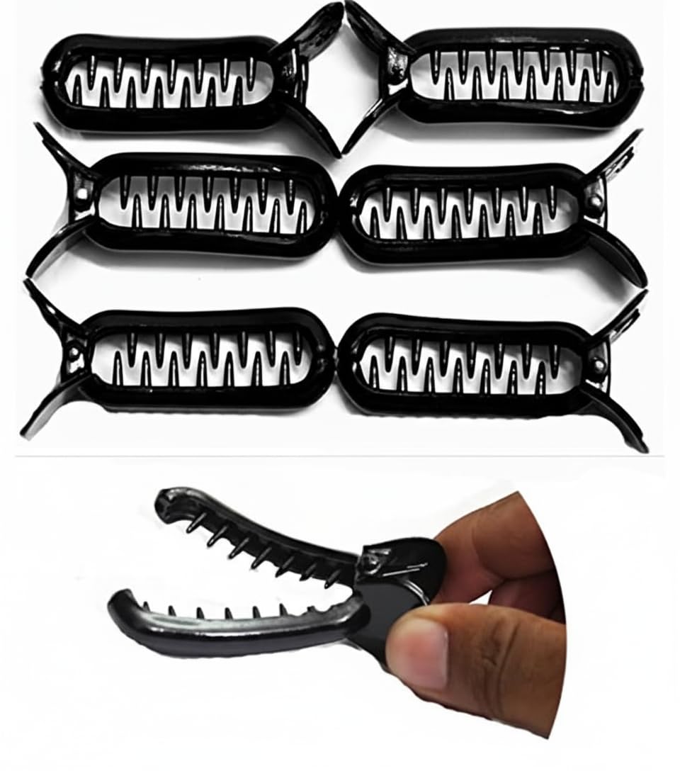 BHARATGAURAV - Hair Accessories BHARATGAURAV Banana Hair Clip Pack Of 6 For Women And Girls (Black) Large