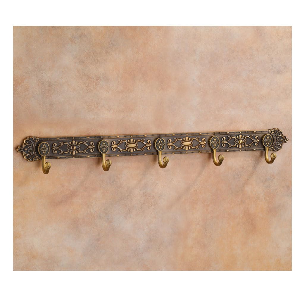 Jybnbbe Gold4 Metal Coat Rack Wall Mount - 5 Hook Aluminum Towel & Coat Hoo - Antique Sle Hanging Rack For Bathroom, Entryway, Bedroom, D H,