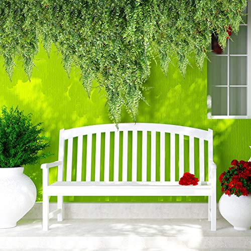 Haplia Artificial Plants Vines Ferns Persian Rattan Fake Plant Faux Hanging Boston Fern Flowers Vine Outdoor Uv Resistant Plastic Plants For Wall Indoor Hanging Baskets Wedding Garland Decor-2 Pcs #TOP3