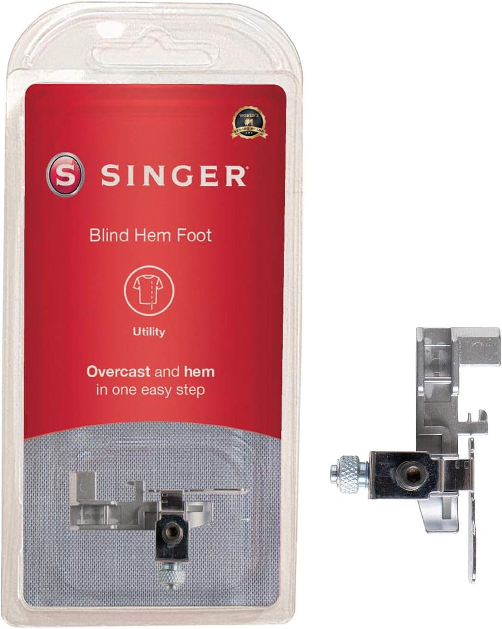 SINGER Blind Hem Presser Foot for Sergers | Invisible Hems on Medium to Heavy Fabrics | Hem, Overcast & Trim in One Step