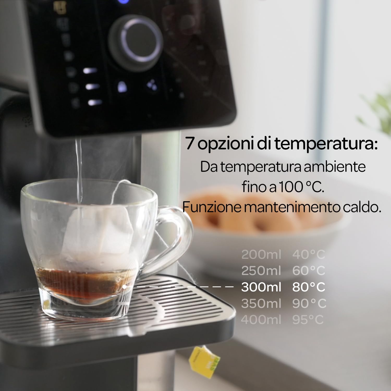 Aqua Optima Aurora Macchina da Caffè Filtrato e Distributore di Acqua Filtrata, 1 Filtro Evolve+ da 30 giorni, Risparmio Energetico, Multiuso, Temperatura ed Erogazione Variabili e Avvio Immediato
