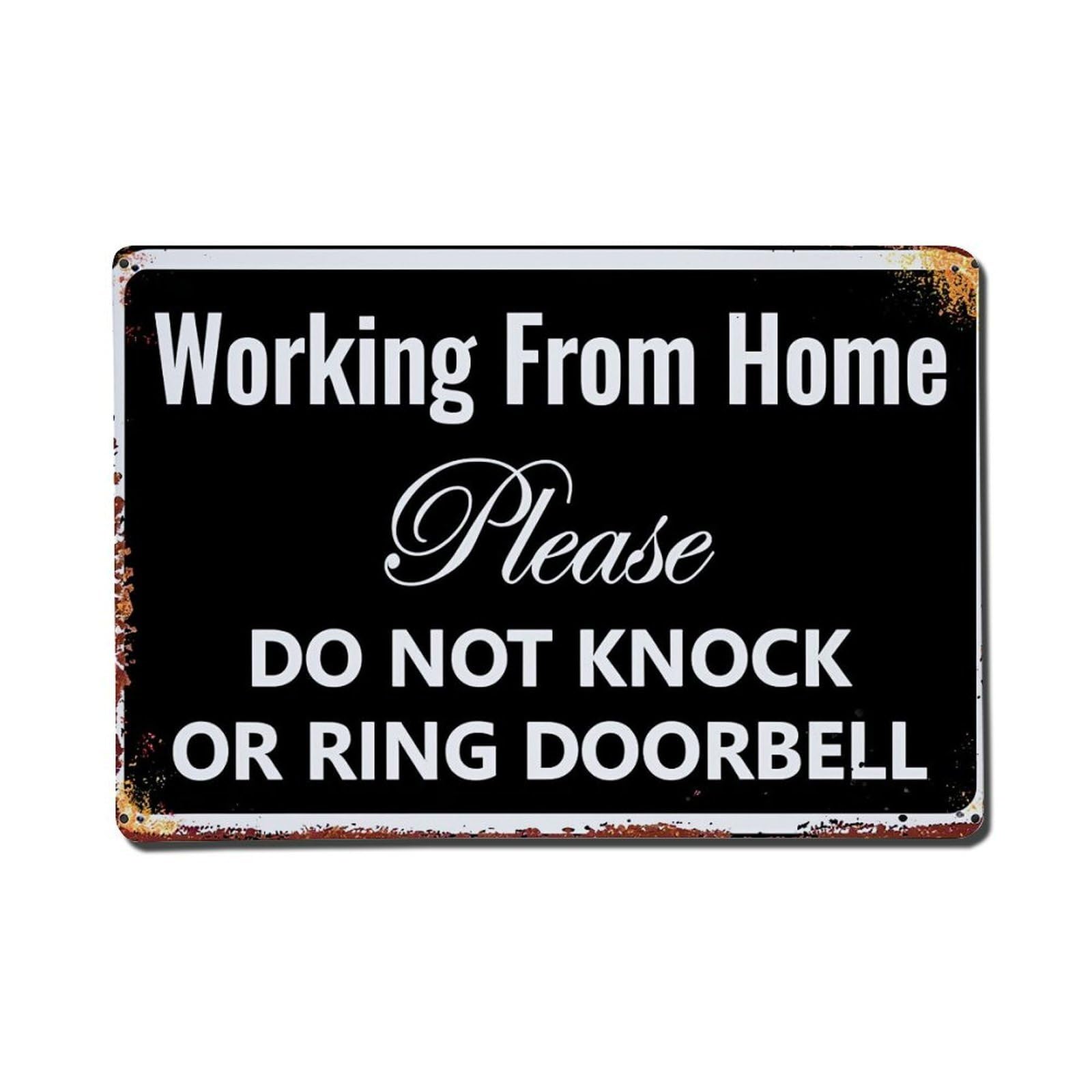 Working From Home Sign Tin Sign Metal Poster Vintage Metal Signs for Home Man Cave Bar Cafe Kitchen laundry room Wall Decorations Gift 8x12Inch