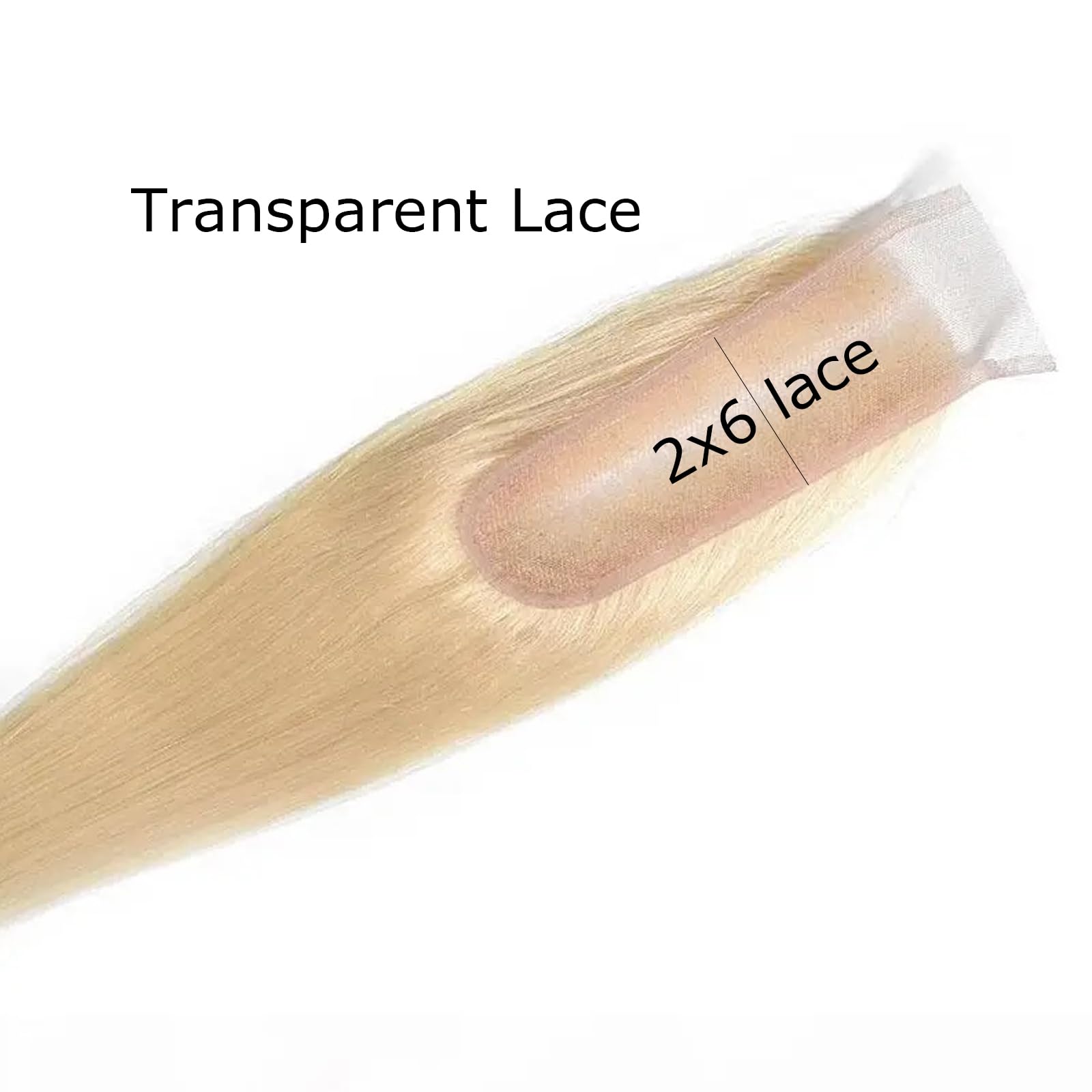 613 Blonde 2x6 Transparent Lace Closure 12A Grade Brazilian Straight Human Virgin Hair Swiss Lace Closure Pre Plucked With Baby Hair 10 inch - Image 2