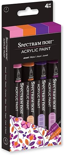Miniatura 5 de Spectrum Noir Rotuladores de pintura acrílica mezclables a base de agua, secado rápido y opaco, perfectos para capas, punta fina de bala, brillante