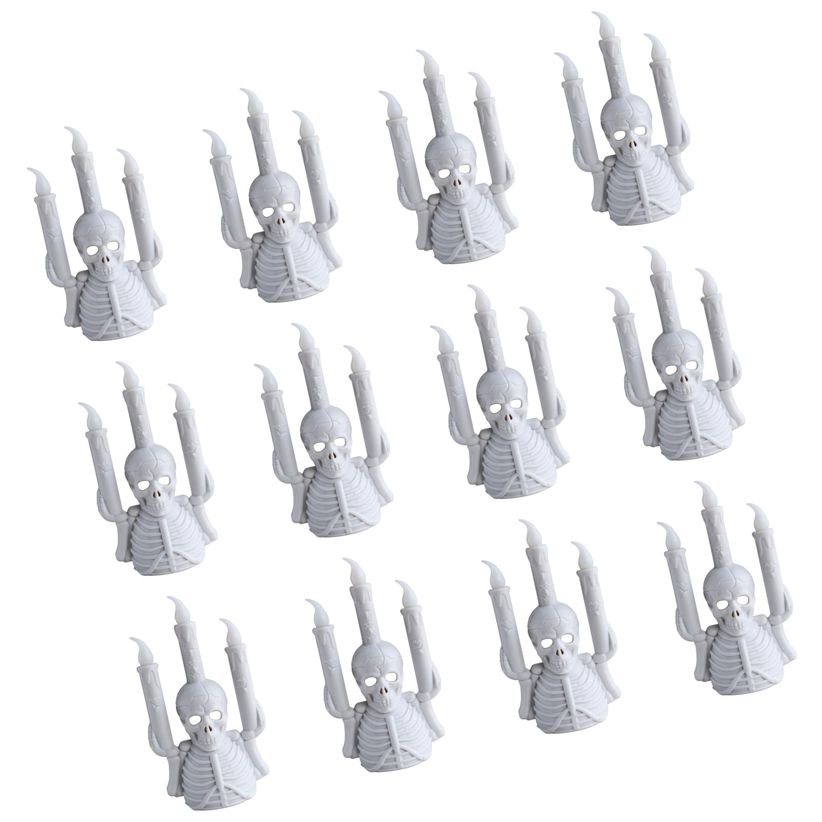 Tsophreniq 12PCS Scary Halloween Decorations Skull Lights Candelabra Skeleton Lamp for Themed Parties Skull Deck for Halloween