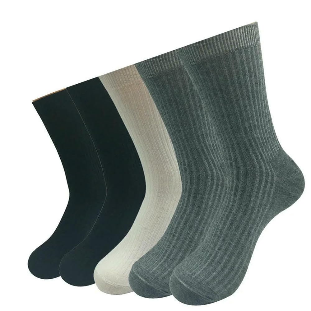 5 Paar lange Socken für Herren, gestreift, Baumwolle, atmungsaktiv, ideal für Arbeit, Ehemann oder Vater, 14 Stile