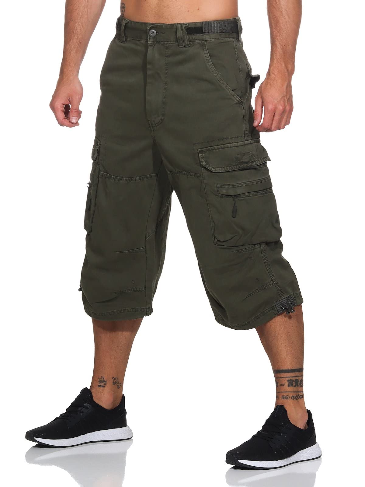 Jet Lag Safety B - Pantalones cortos cargo 3/4 para hombre con bolsillos laterales